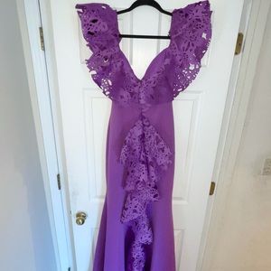 Gorgeous purple pleated evening gown